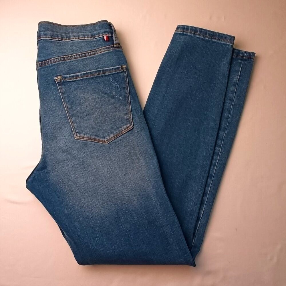 Tommy Hilfiger Women Mid Rise Greenwich Skinny Jeans Blue Size 8 Stretch Classic